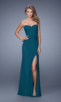 La Femme Simple Strapless Jersey Prom Dress 21193