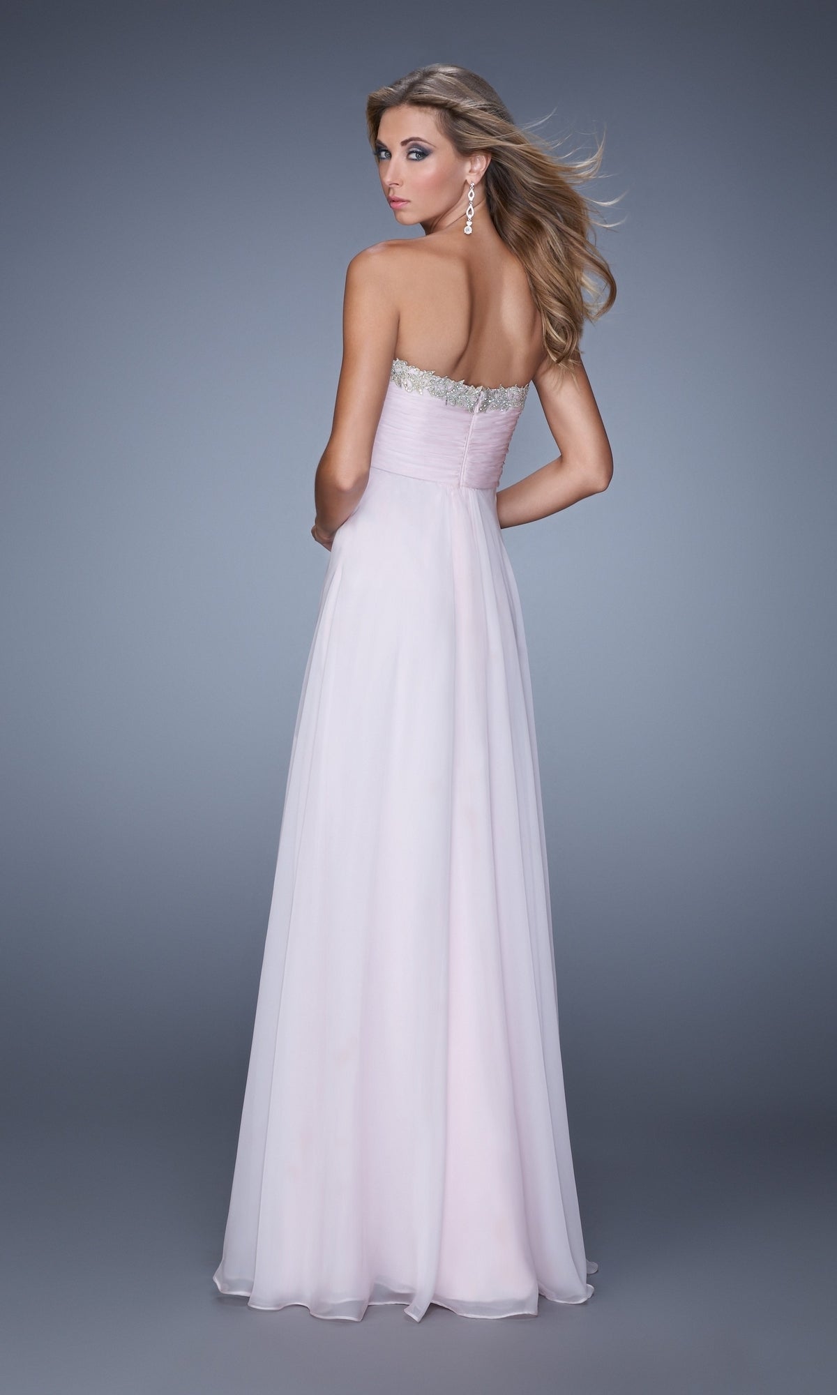 Tiered-Skirt La Femme Chiffon Prom Dress 21374
