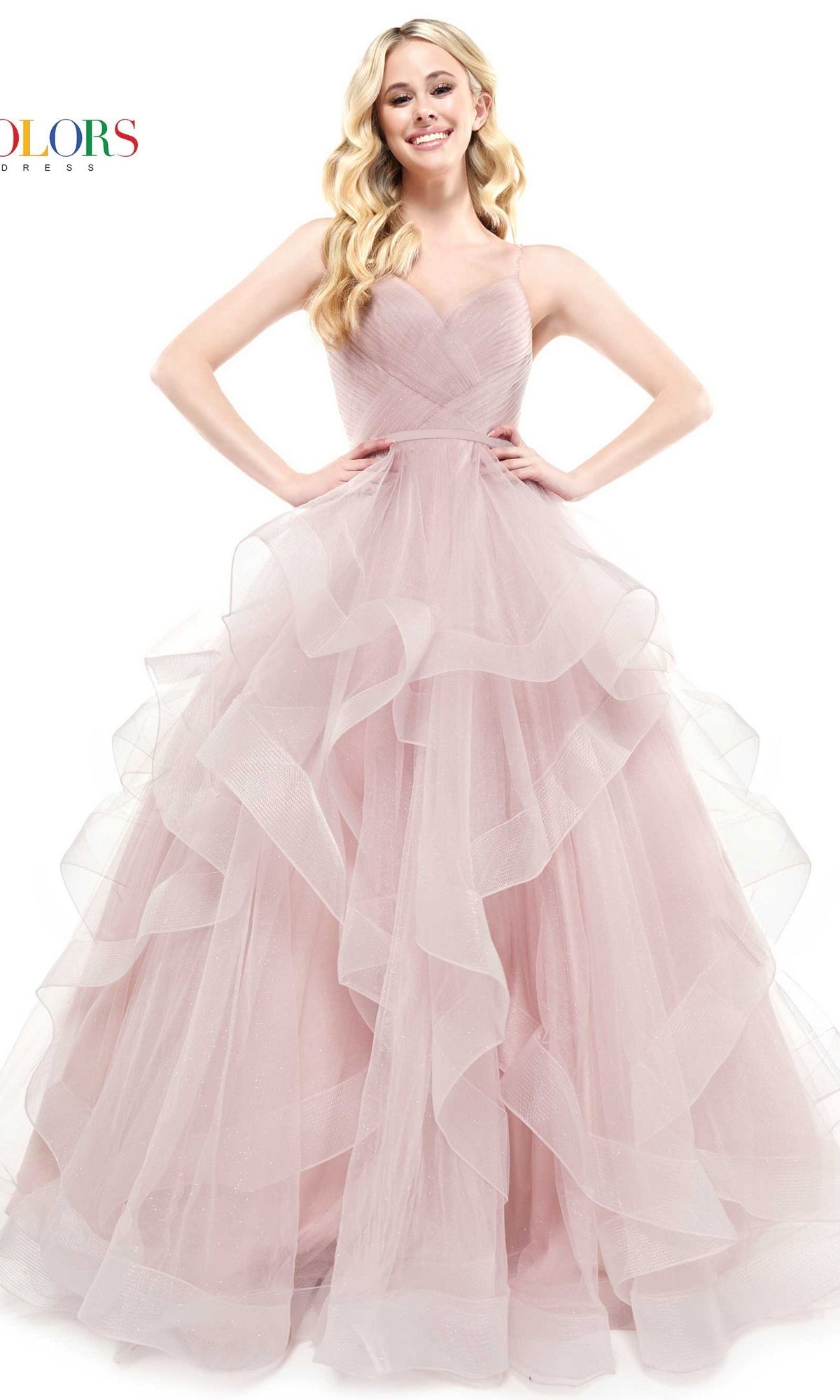 Layered Long Tulle Prom Ball Gown 2381