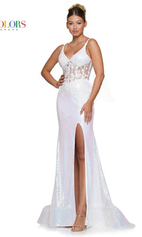 Back-Tie Long Sequin Prom Dress 2848