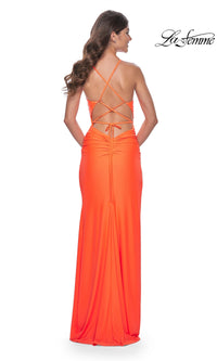 La Femme Strappy-Back Long Jersey Prom Dress 32152