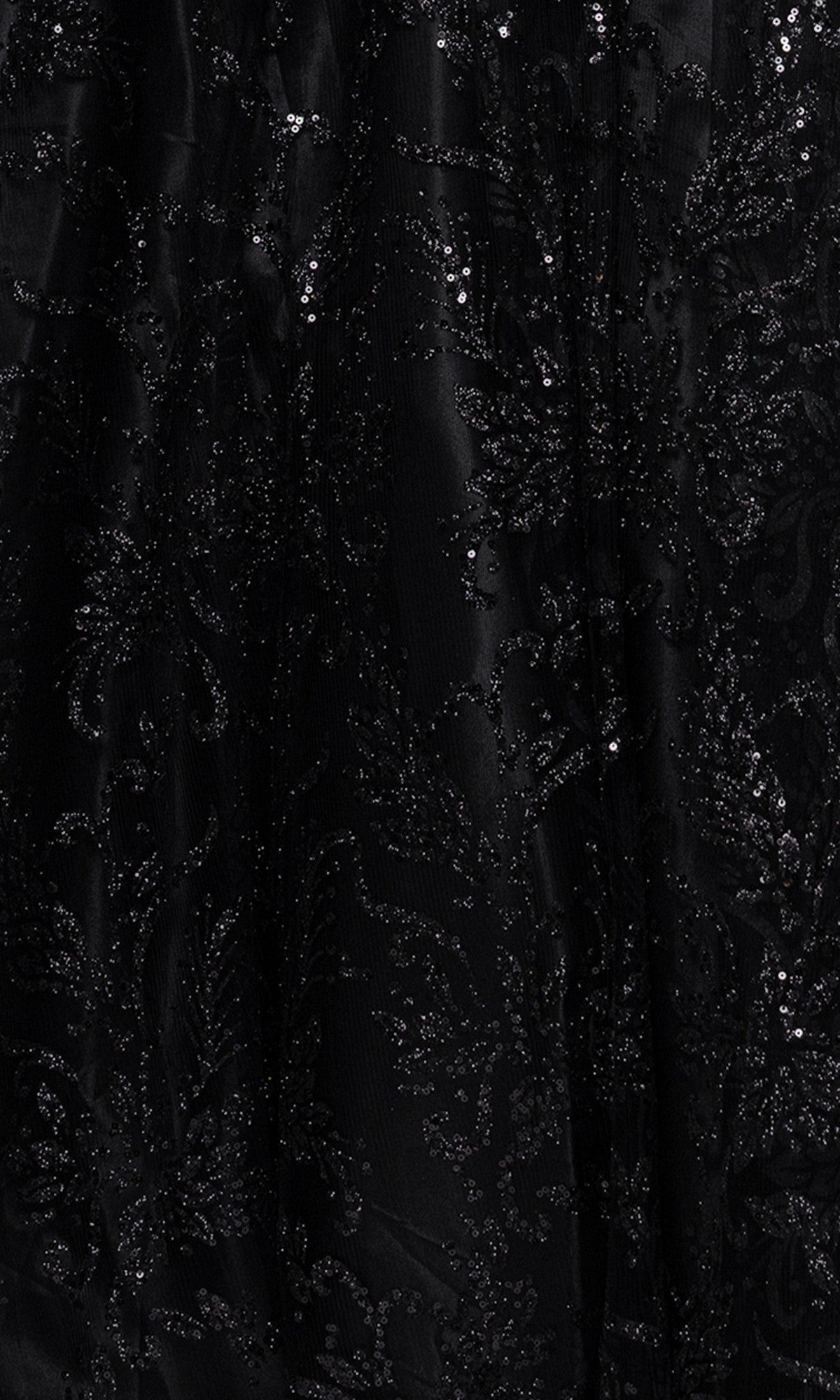 Close-up of navy fabric with a subtle textured floral pattern and scattered sparkling sequins—ideal for crafting the Long Navy Formal Dress: Blondie Nites 4768BN in an elegant A-line prom silhouette.