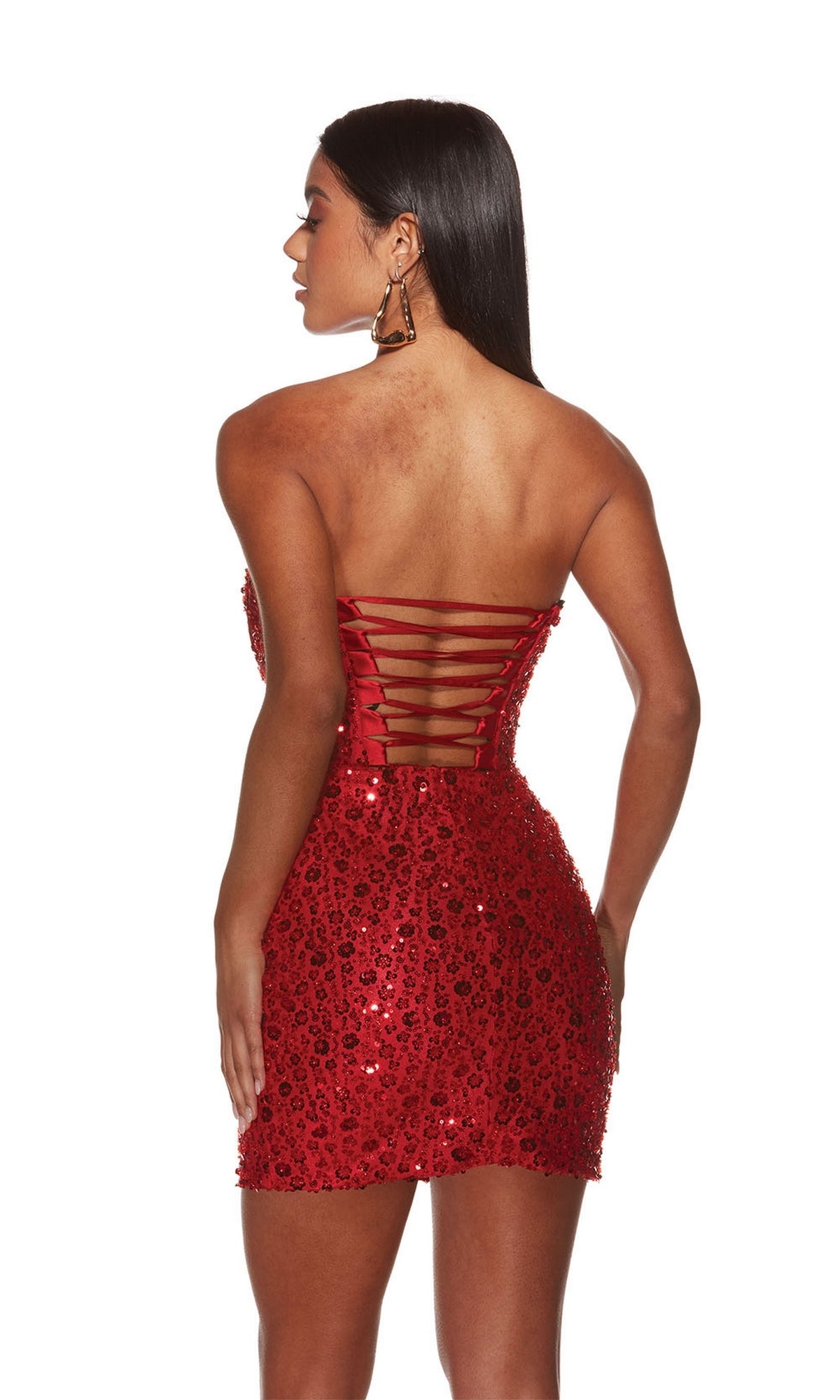 Alyce Strapless Sequin Mini Homecoming Dress 4825