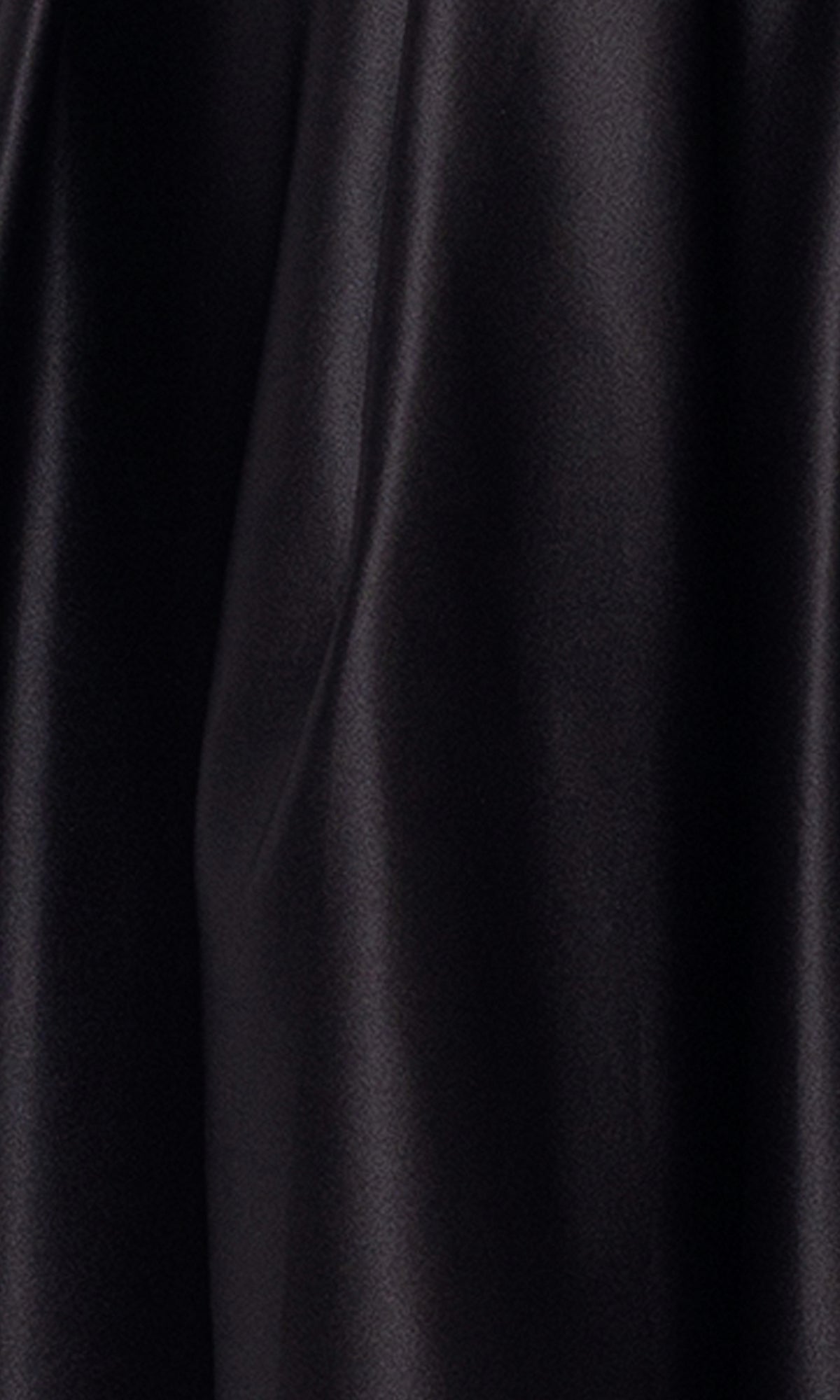 Close-up of smooth, black satin fabric with soft folds and a slight sheen on the Sheer-Bodice Short Black Hoco Dress 4982BN, perfect for an elegant corset-style look.