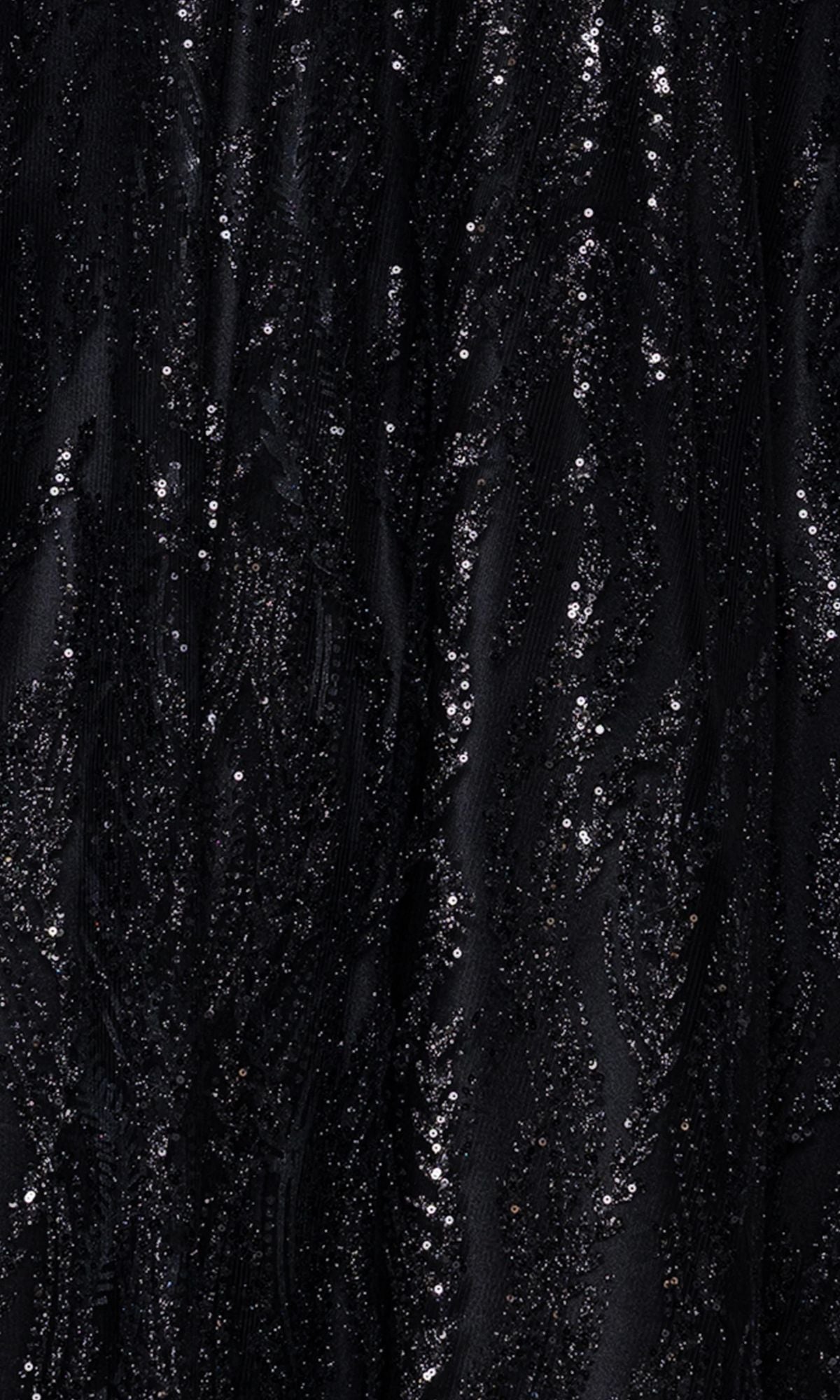 Close-up of black sequin fabric