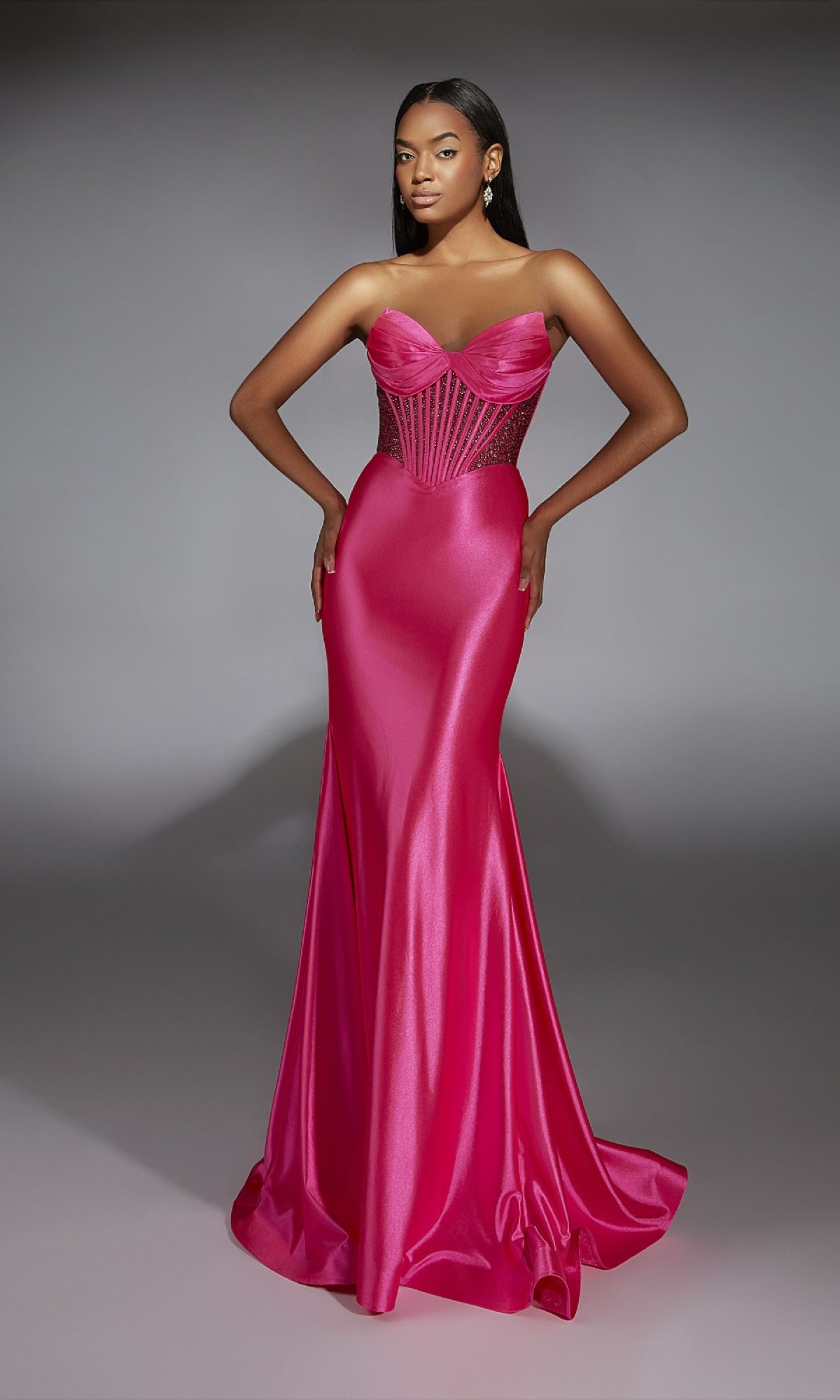 Strapless Long Corset Prom Dress: Alyce 61851
