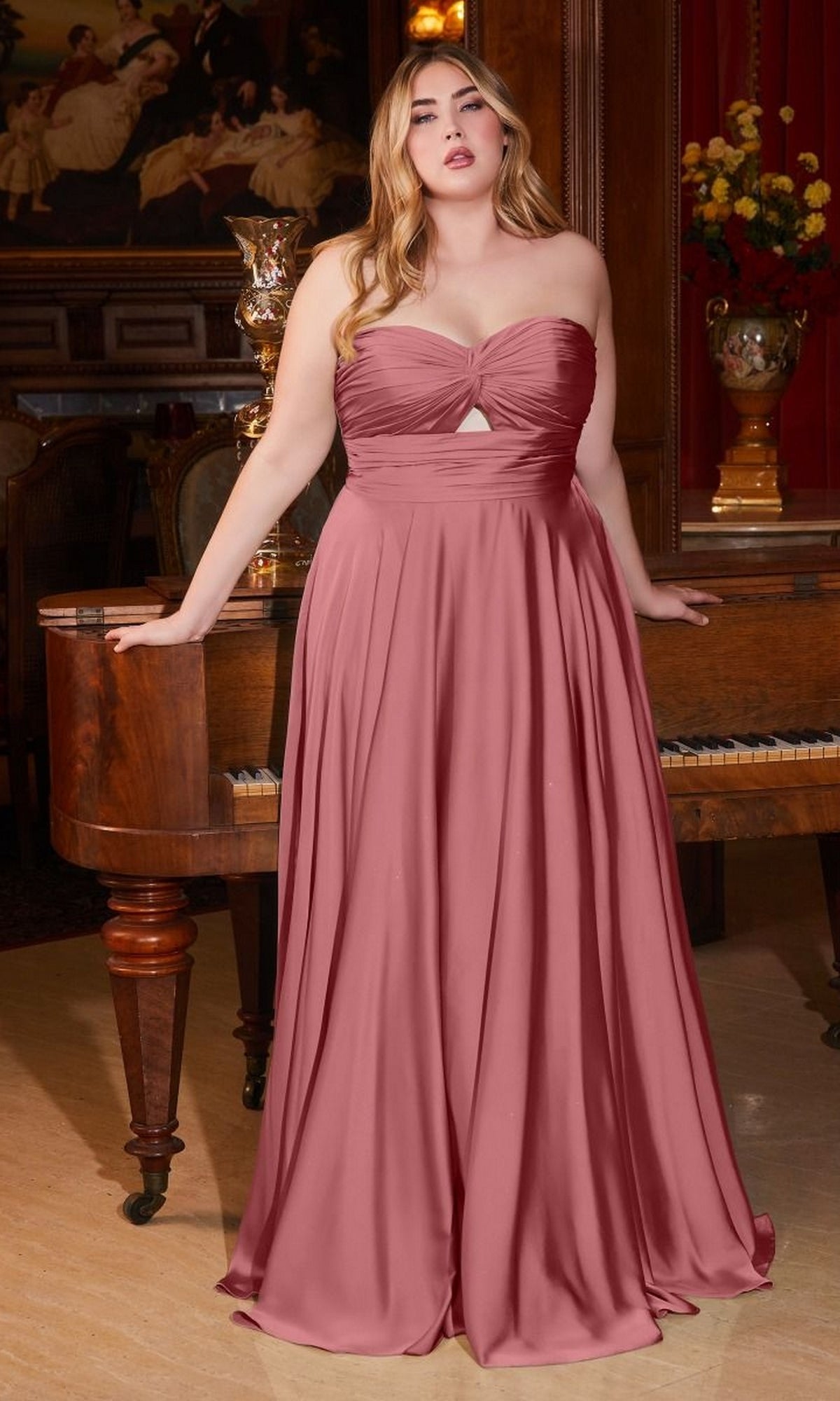 Plus-Size Strapless Sweetheart Prom Dress 7496C