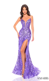 Sequin-Embroidered V-Neck Long Prom Dress 88758