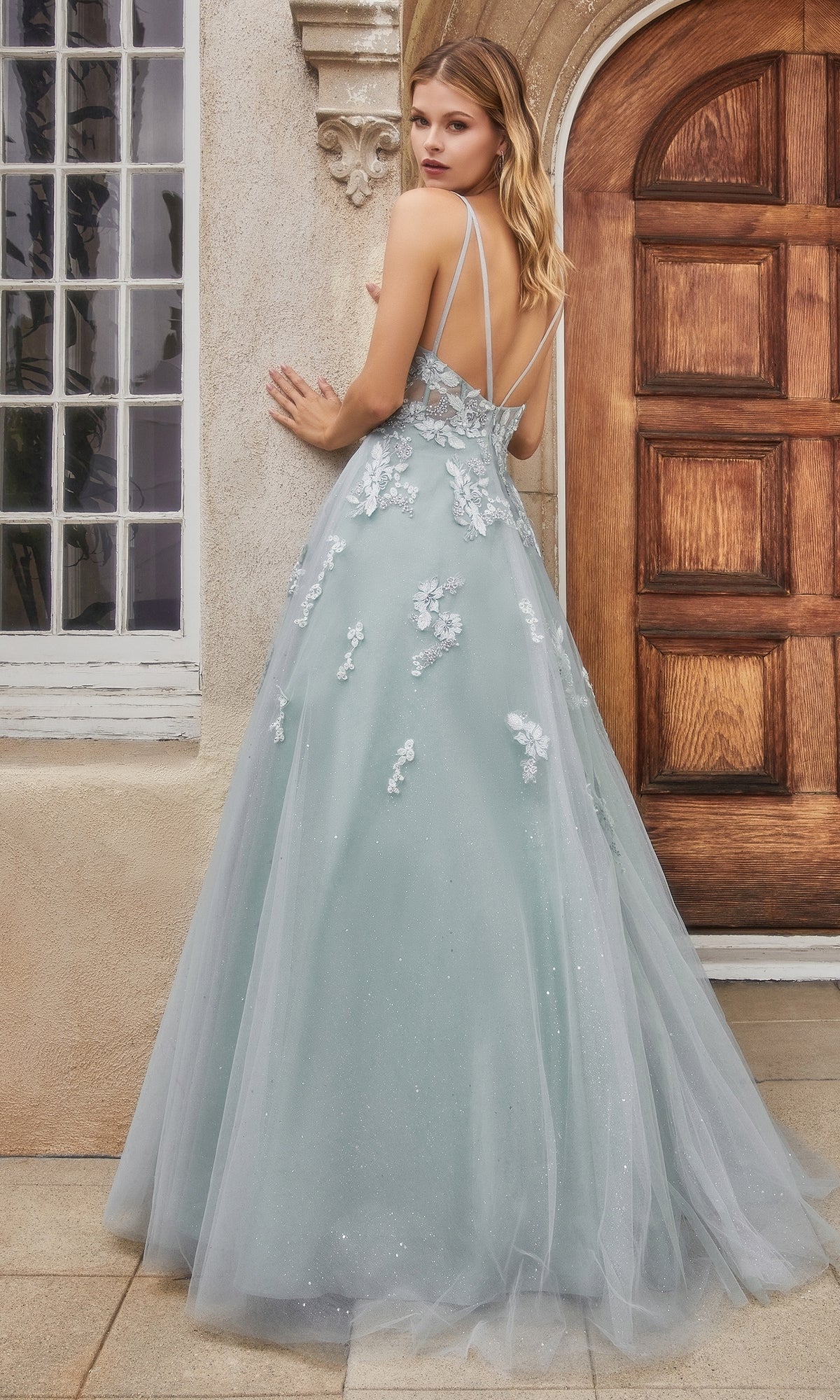 Sage Green Long Glitter Prom Dress A0892