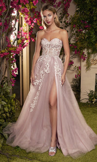 Strapless Sweetheart Prom Ball Gown A1029