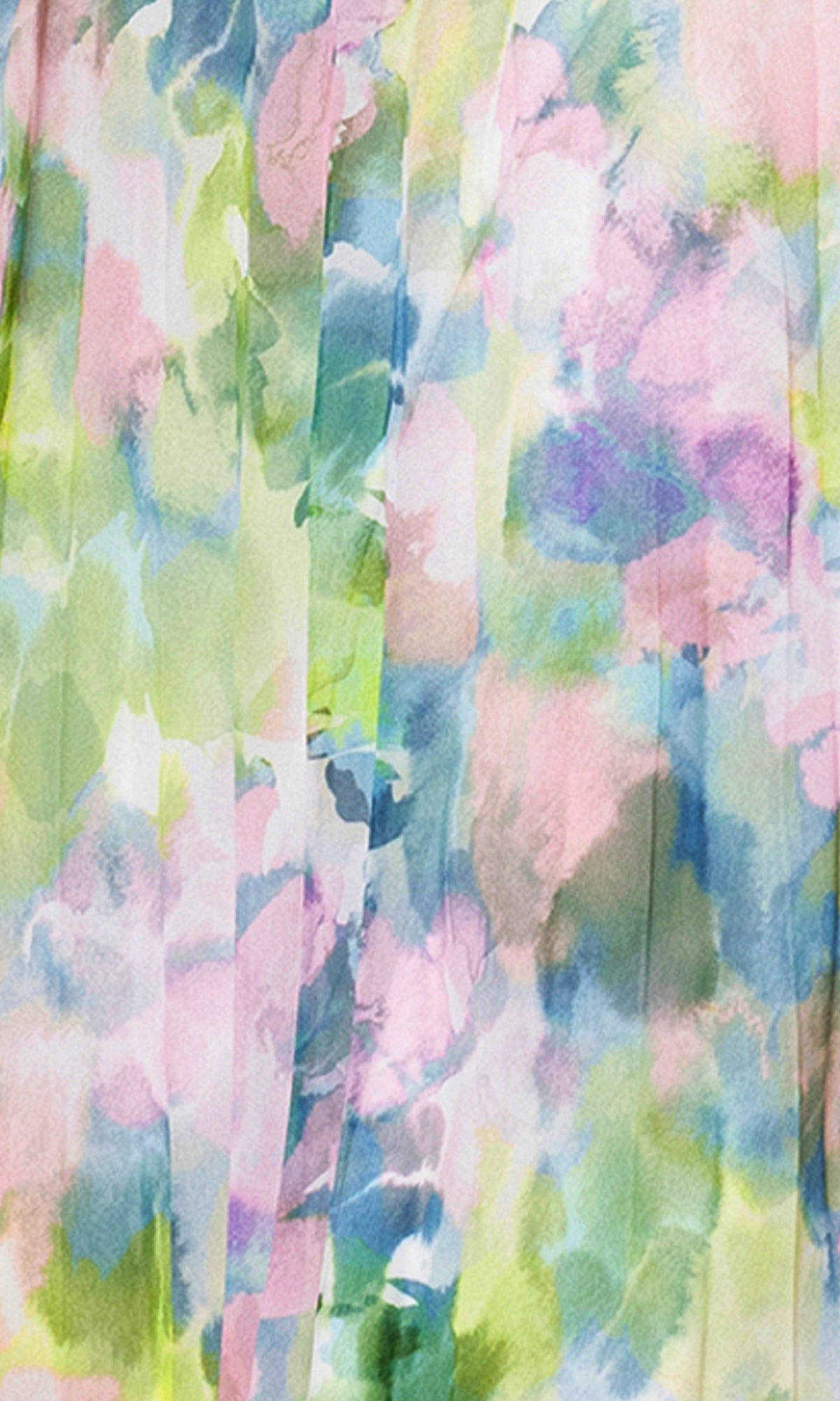 Watercolor-style abstract pattern in soft pastel green, blue, pink, and purple—ideal inspiration for the Strapless Wedding Guest Gown: Betsy & Adam A27018. Perfect for chic event looks or a stylish floral-print gown.