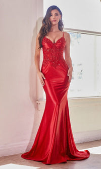 Long Glitter Prom Dress with Sweep Train DCS450
