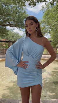 One-Sleeve Short Ruched Homecoming Dress 28271