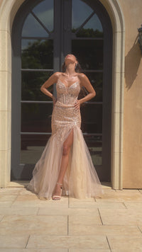 Strapless Beaded Long Mermaid Prom Dress CD0214