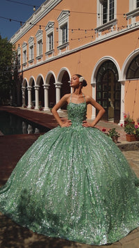 Amarra 54248 Ball Gown Quinceañera Dress with Cape