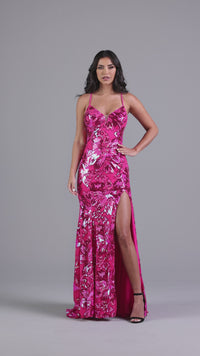 Long Bright Sequin Unique Prom Dress RX5024