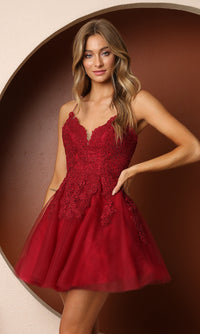 Narianna-Short Corset-Back Baby Doll Cute Homecoming Dress