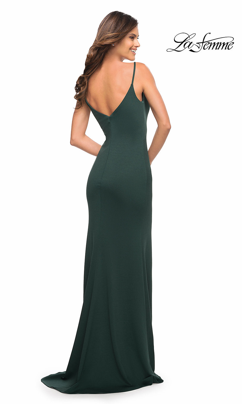 La Femme-Simple Long Sleek Prom Dress by La Femme