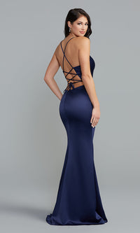 PromGirl Long Prom Dress with Strappy Open Back