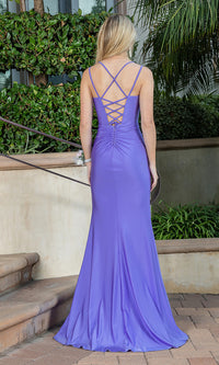 Ruched Long Mermaid Prom Gown with Corset Back