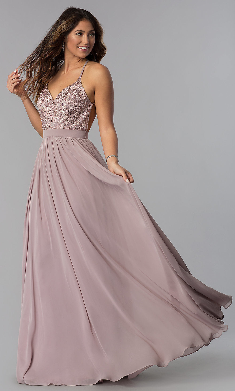 Dancing Queen-Long Burgundy Red Prom Dress with Embroidered Bodice