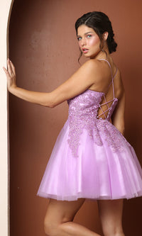Narianna-Short Corset-Back Baby Doll Cute Homecoming Dress