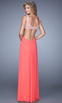 Long La Femme Prom Dress with Cut-Out Sides