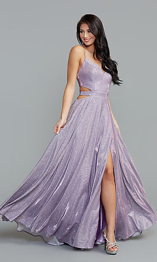 Lavender Appliques Lace-Up Tulle Party Dress, Beautiful A-line Prom Dr