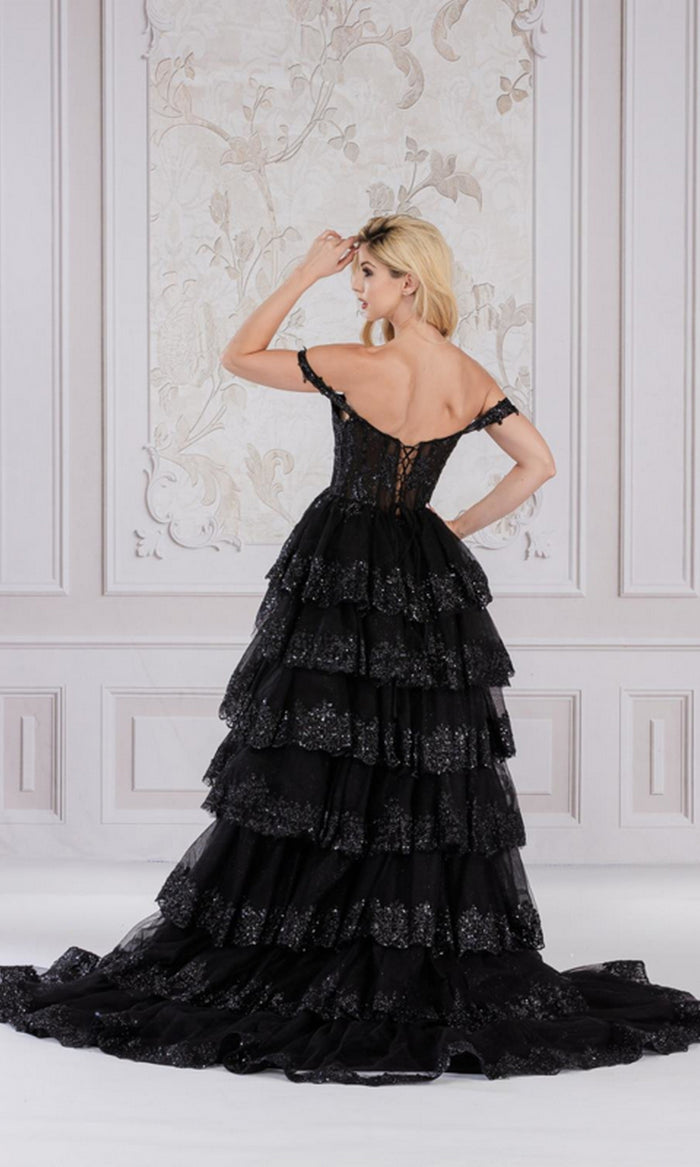 Off-the-Shoulder Layered Long Ball Gown TM1012