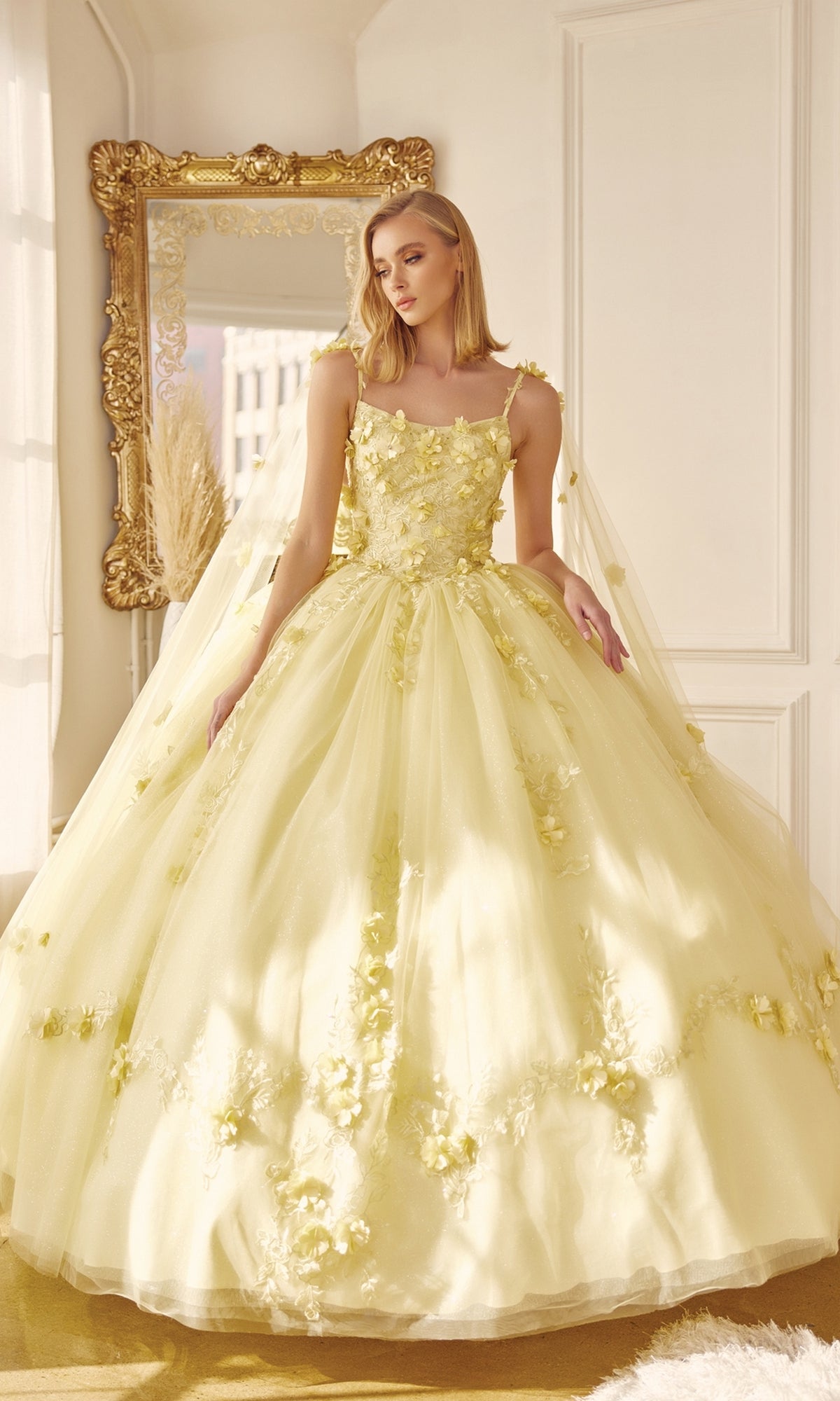 slim fit dress slacks Gold Sparkly Tulle Wedding Dresses Off the Shoulder Overskirt Quincean –  SELINADRESS main image 1