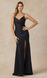 Corset-Back Simple Long Prom Dress 284