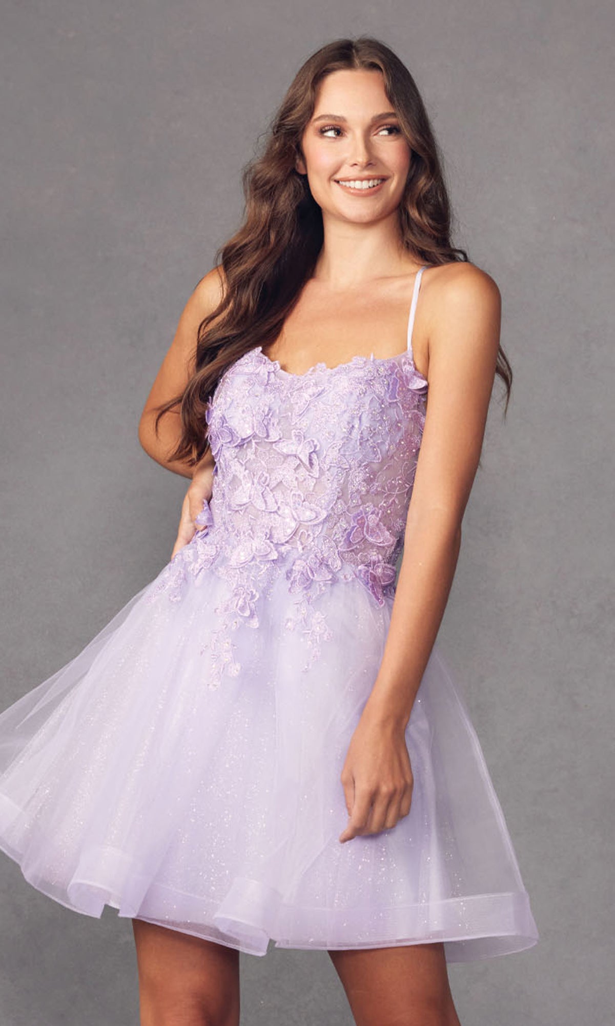 A-Line Short Butterfly Homecoming Dress