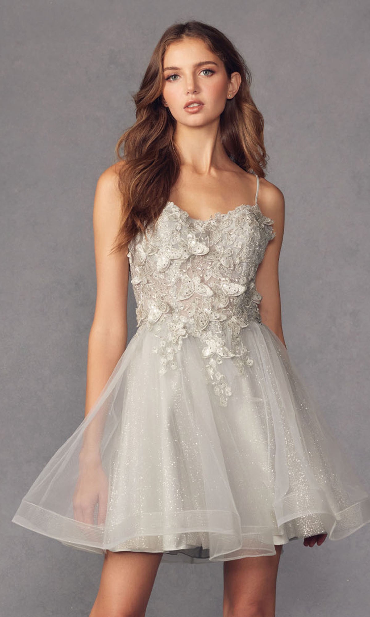 A-Line Short Butterfly Homecoming Dress - PromGirl A-Line Short Butterfly Homecoming Dress - PromGirl