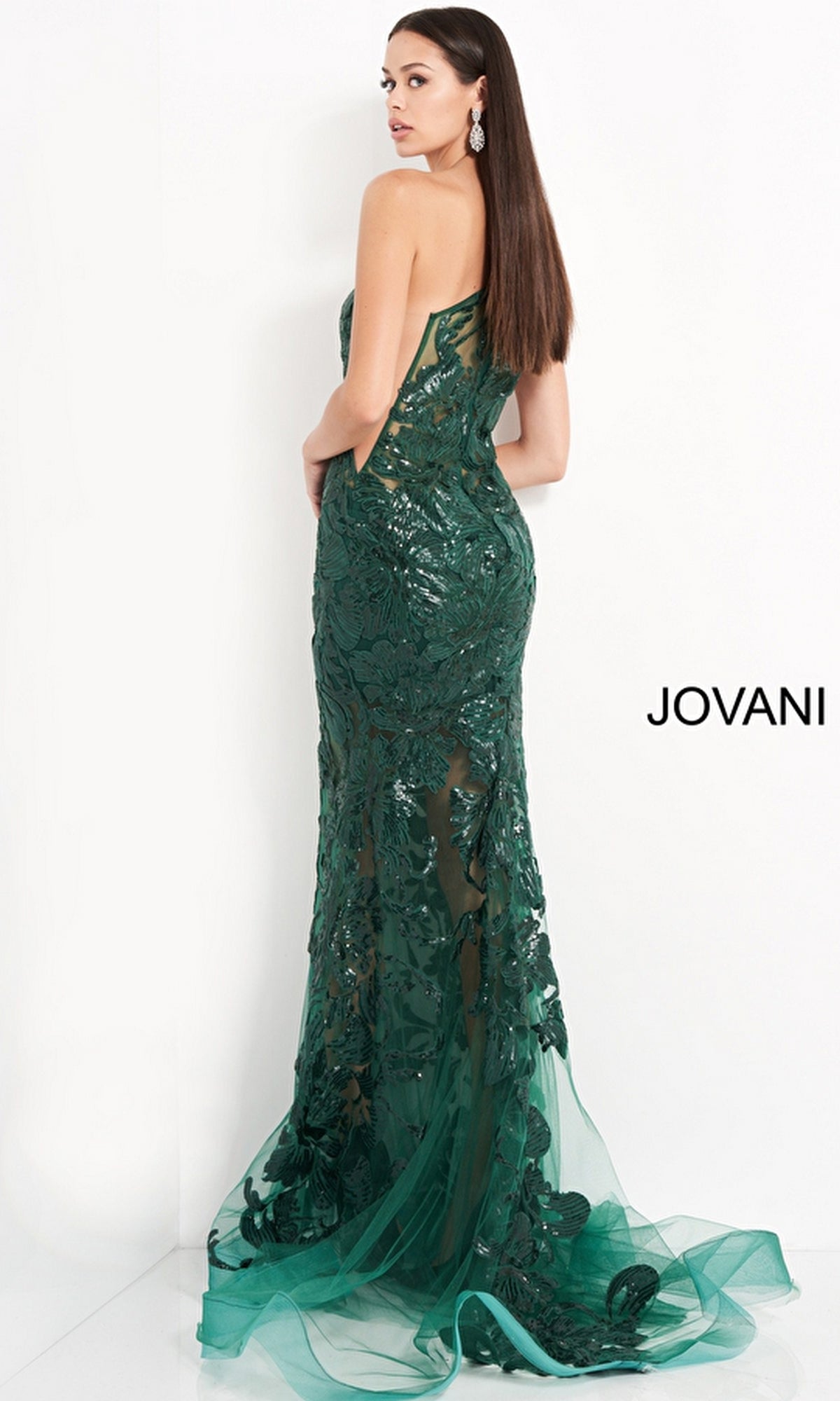 Long Jovani One-Shoulder Prom Dress 02895