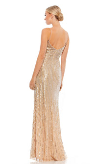 Cascading-Sequins Long Gold Prom Dress 10817