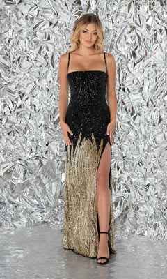 Strapless Long Prom Dress with Contrasting Sequins– PromGirl