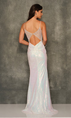 Long White Sequin Prom Dress with Statement Back White / 12 Long White Sequin Prom Dress with Statement Back White / 12