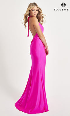 Long Halter Prom Dress with Front Knot Long Halter Prom Dress with Front Knot