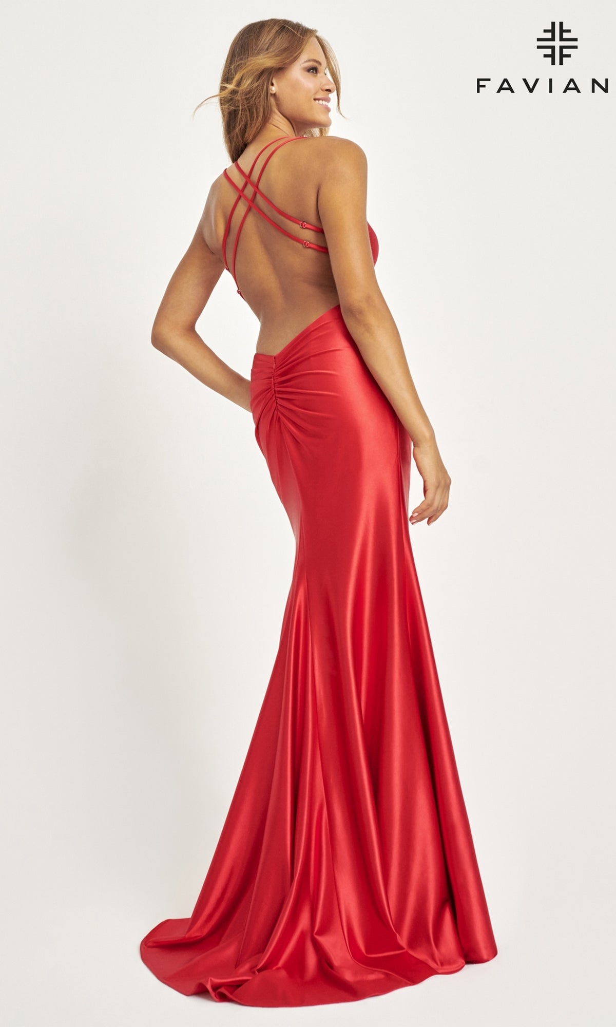 Faviana Twist-Front Long Prom Dress 11024