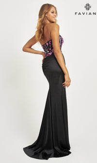 Faviana Strapless Embroidered Long Prom Dress 11029