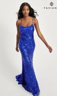 Faviana Empire-Waist Long Sequin Prom Dress 11033