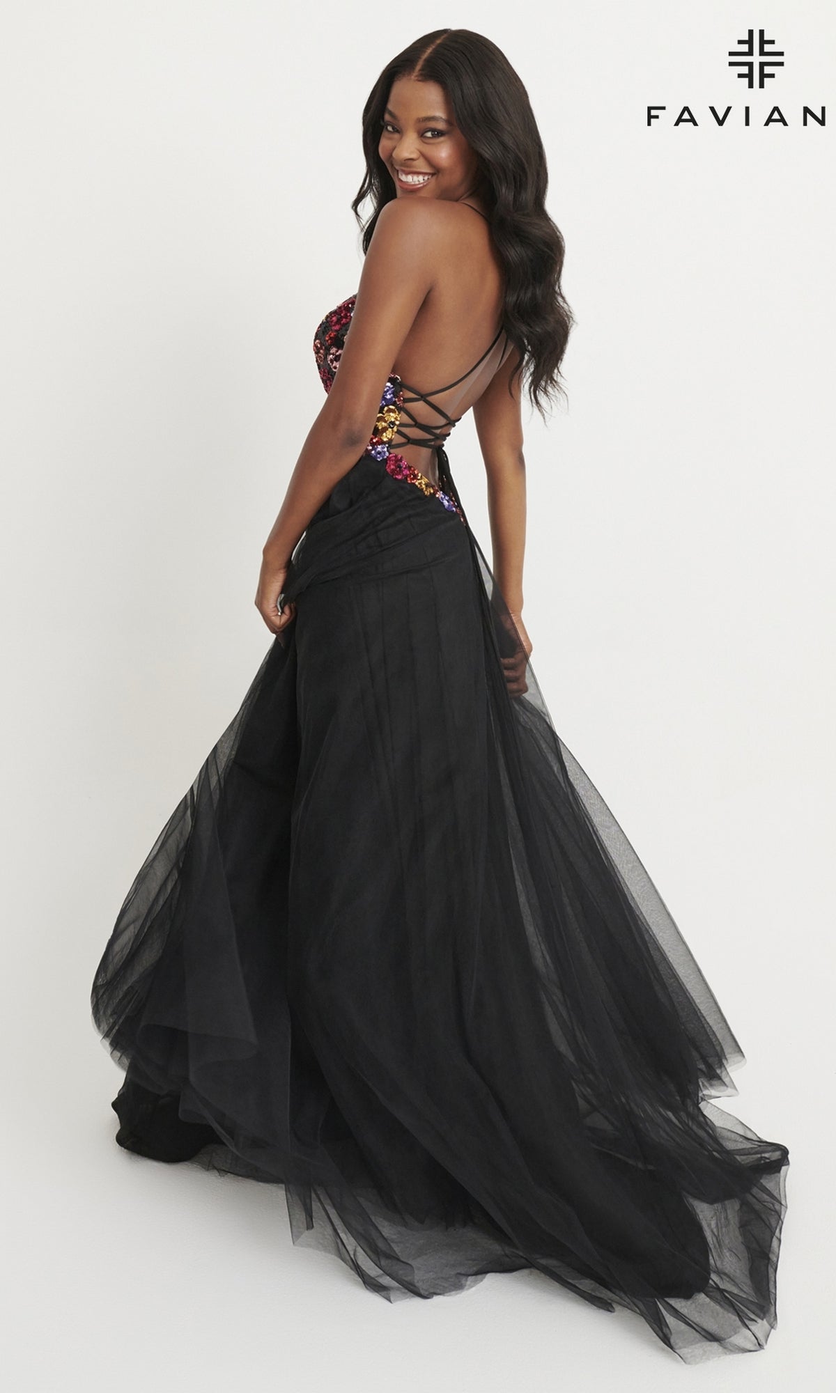 Faviana Beaded-Bodice Long Prom Dress 11039