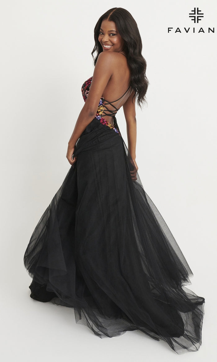 Faviana Beaded-Bodice Long Prom Dress 11039