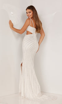 Aleta Long Embellished White Formal Dress 1107