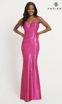 Faviana Tonal-Lace Long Prom Dress 11082
