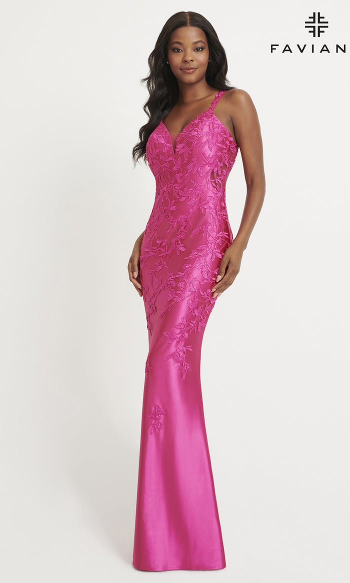 Faviana Tonal-Lace Long Prom Dress 11082