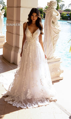 Primavera 11102 Long Wedding Dress - PromGirl Ivory / 12 Primavera 11102 Long Wedding Dress - PromGirl Ivory / 12