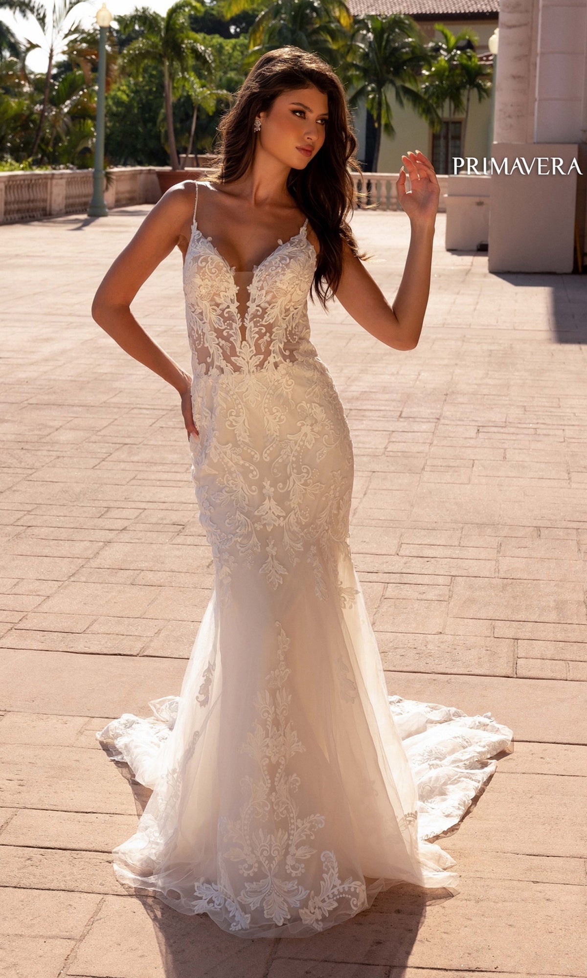 Primavera 11137 Long Wedding Dress - PromGirl Ivory / 12 Primavera 11137 Long Wedding Dress - PromGirl Ivory / 12