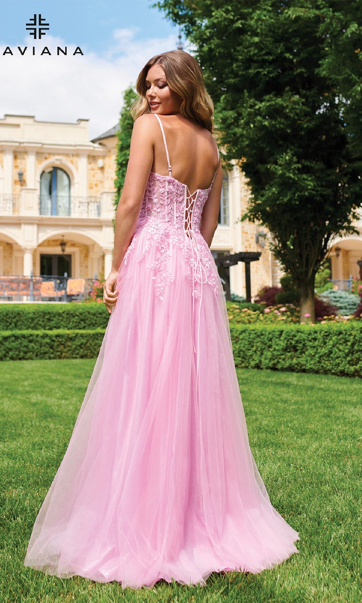cotton prom dress Lace-Up Long Tulle Ball Gown: Faviana 11230 Candy Pink / 00 Color:Dark Olive VENDOR COLOR-BLUE MULTI COBALT BLUE Rent Acler Blue Dress Full Length Sleeve Style