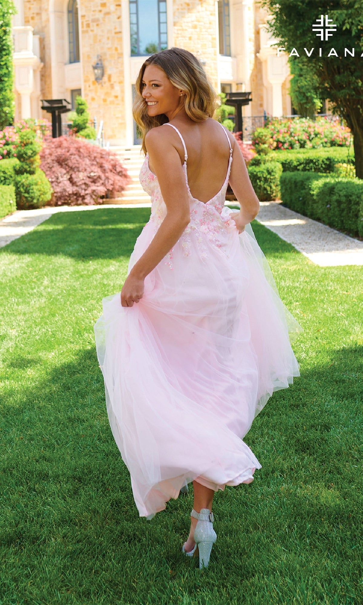 Faviana 11232 Long Prom Dress Light Yellow / 00